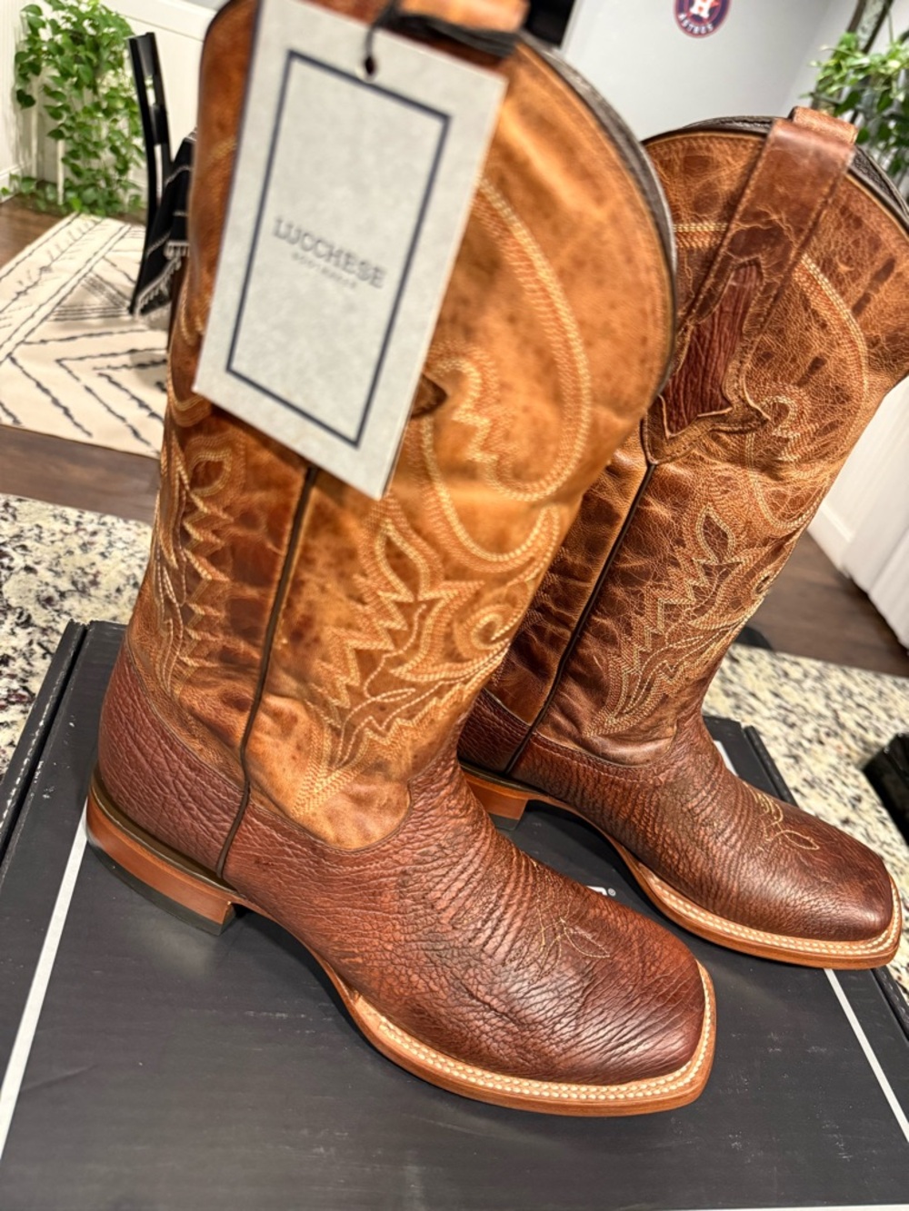 Lucchese Cognac Sanded Shark (Brand New)